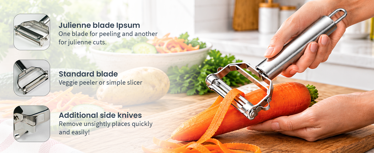Bmado 2-in-1 Fruit & Vegetable Peeler with Julienne Slicer
