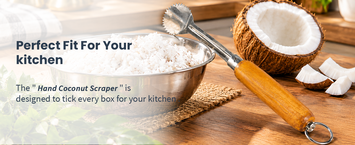 Bmado Wooden Hand Coconut Scraper | Manual Coconut Grater
