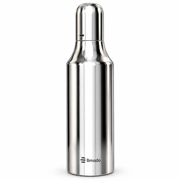 Bmado Stainless Steel Oil Dispenser 1 Litre | Leak Proof Oil Pourer with Anti-Drip Spout | Premium Kitchen Oil Container for Cooking Oil, Vinegar, Ghee & Liquid Seasonings | Silver