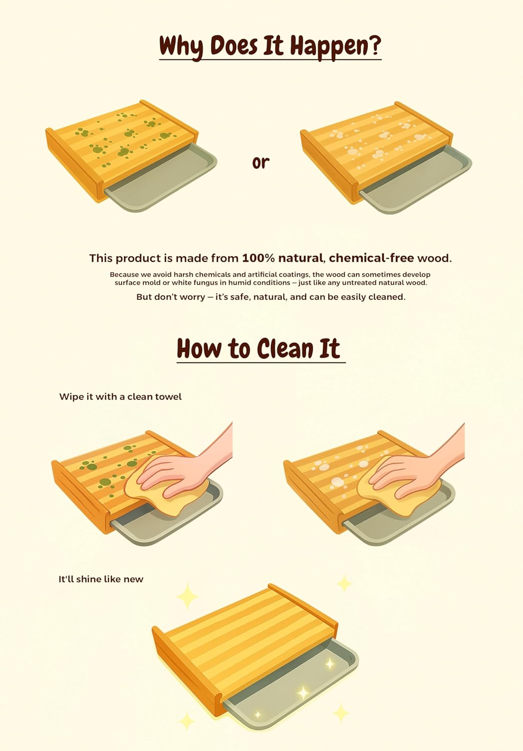 Bamboo Cutting Board with Stainless Steel Tray – (Medium) Wooden Chopping Board with Pull-Out Sliding Drawer Container (33 x 23 x 6 cm) for Kitchen & Food Prep