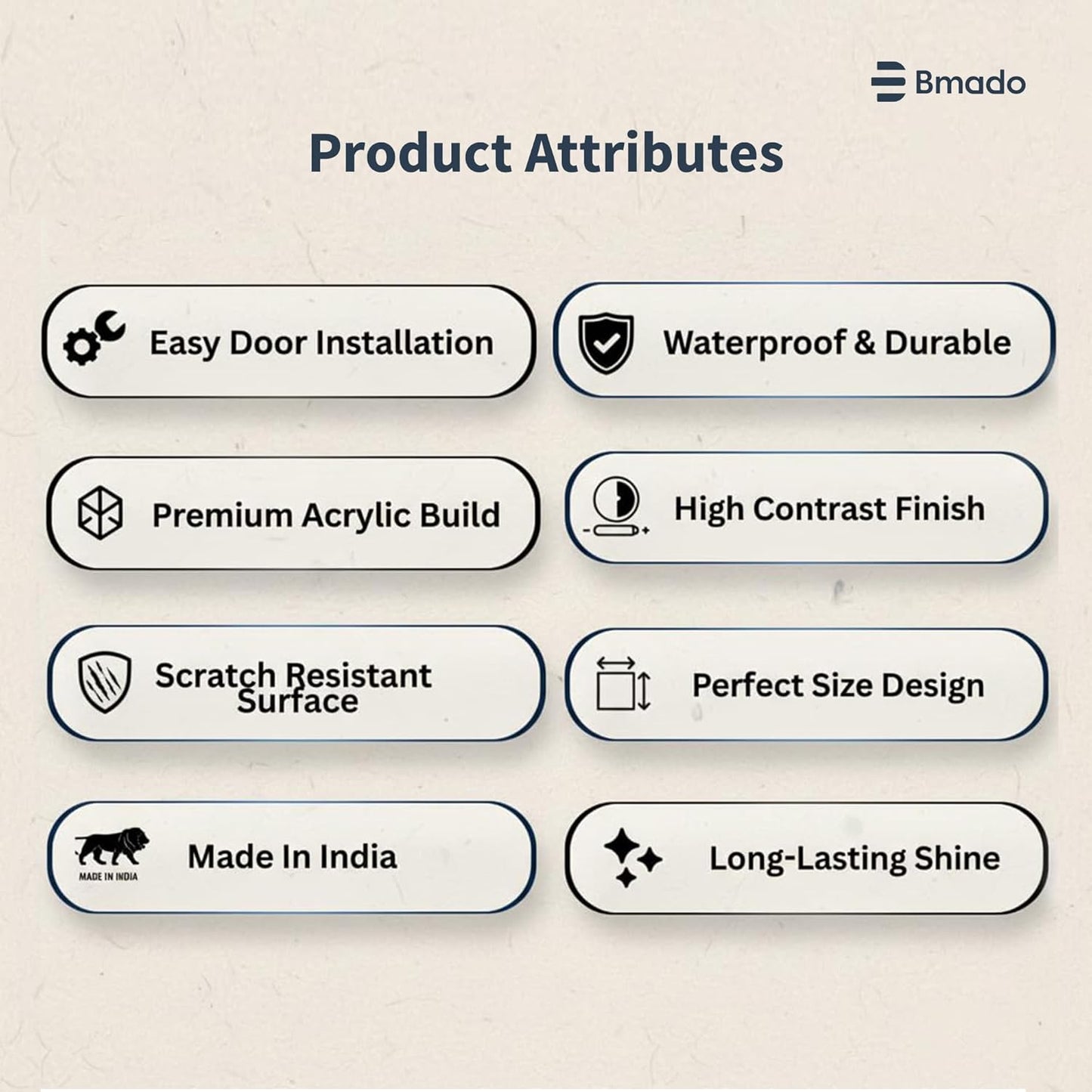 Push Pull Door Sign | 5.9 Inch Acrylic Gold Black Sticker Set | Self-Adhesive Signage for Glass & Wooden Doors | Office, Shop, Cafe, Hotel & Business Entry