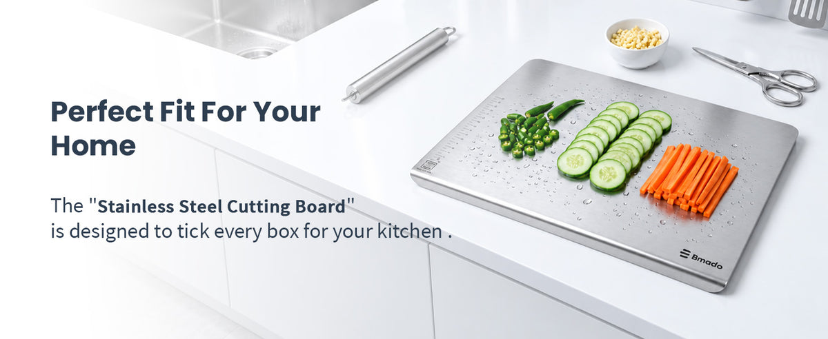 Bmado Stainless Steel Chopping & Cutting Board for Kitchen