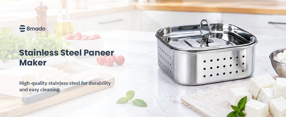 Bmado Stainless Steel Paneer Maker with Lid for Homemade Paneer