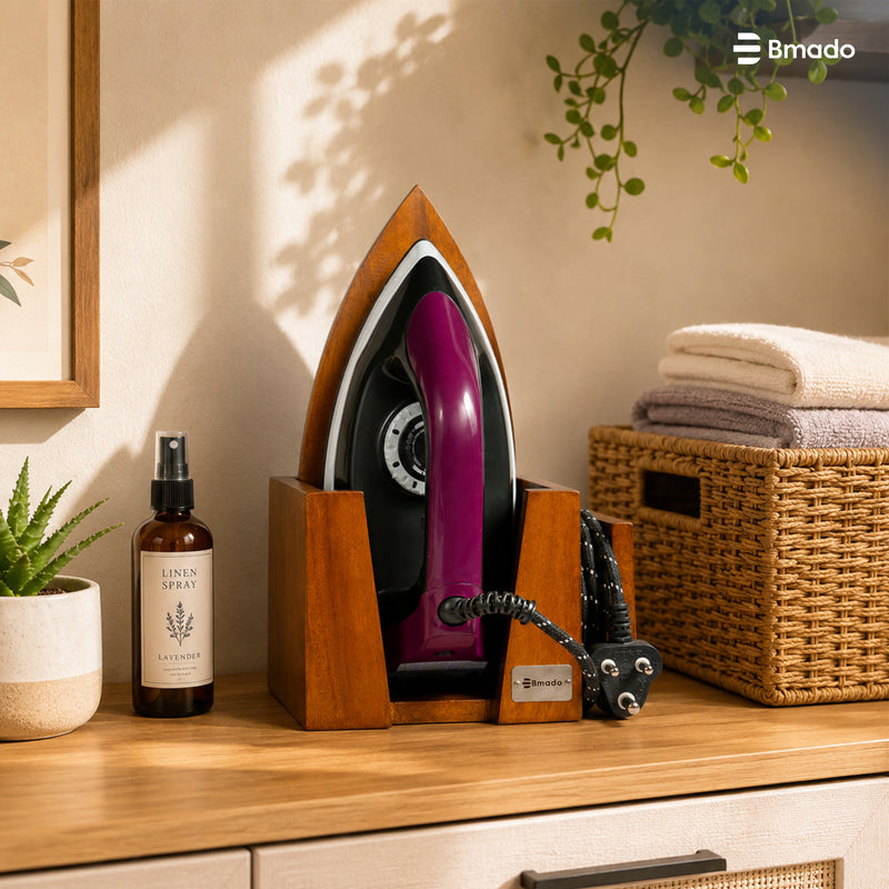 Wooden Iron Press Holder Wall Mounted Storage Stand