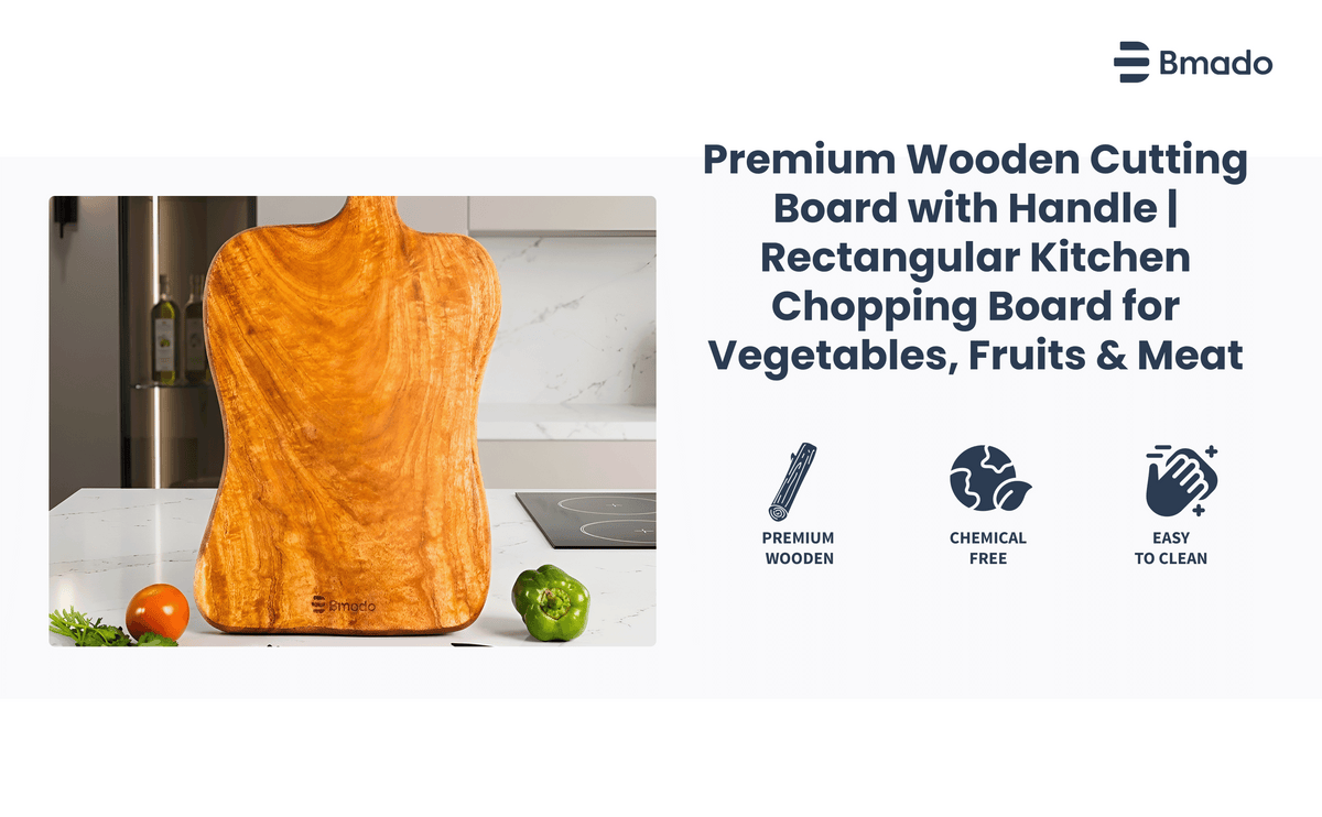Wooden Cutting Board with Handle Heavy Duty Chopping Block