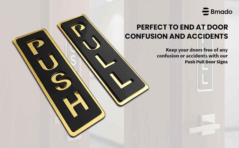 Push Pull Door Sign Acrylic Sticker for Office Shop and Business Entry