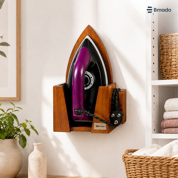 Wooden Iron Press Holder Wall Mounted Storage Stand
