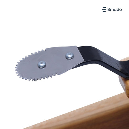 Traditional Polished Teak Table Top Coconut Scraper Chirava Grater Thengai Thuruvi with Stainless Steel Blade (Large, 1200g)