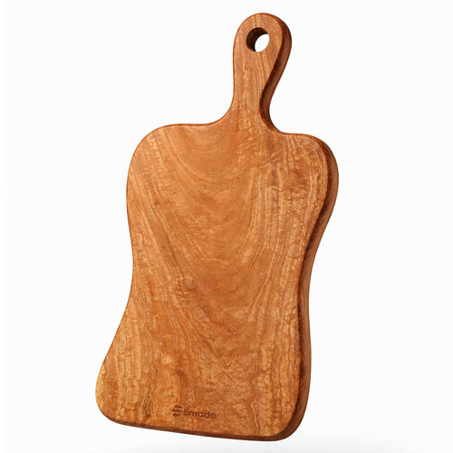 Bmado Premium Single-Piece Solid Wooden Cutting Board with Handle | 1.2 Inch Thick Heavy-Duty Rectangular Chopping Board | Knife-Safe for Vegetables, Meat & Fruits | No Joints One Block Design