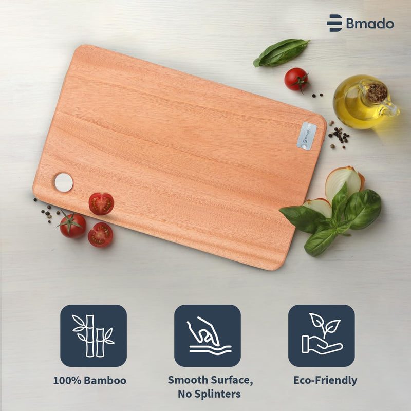 Bamboo Chopping Cutting Board for Vegetables Meat Fruits Cheese and Kitchen Preparation