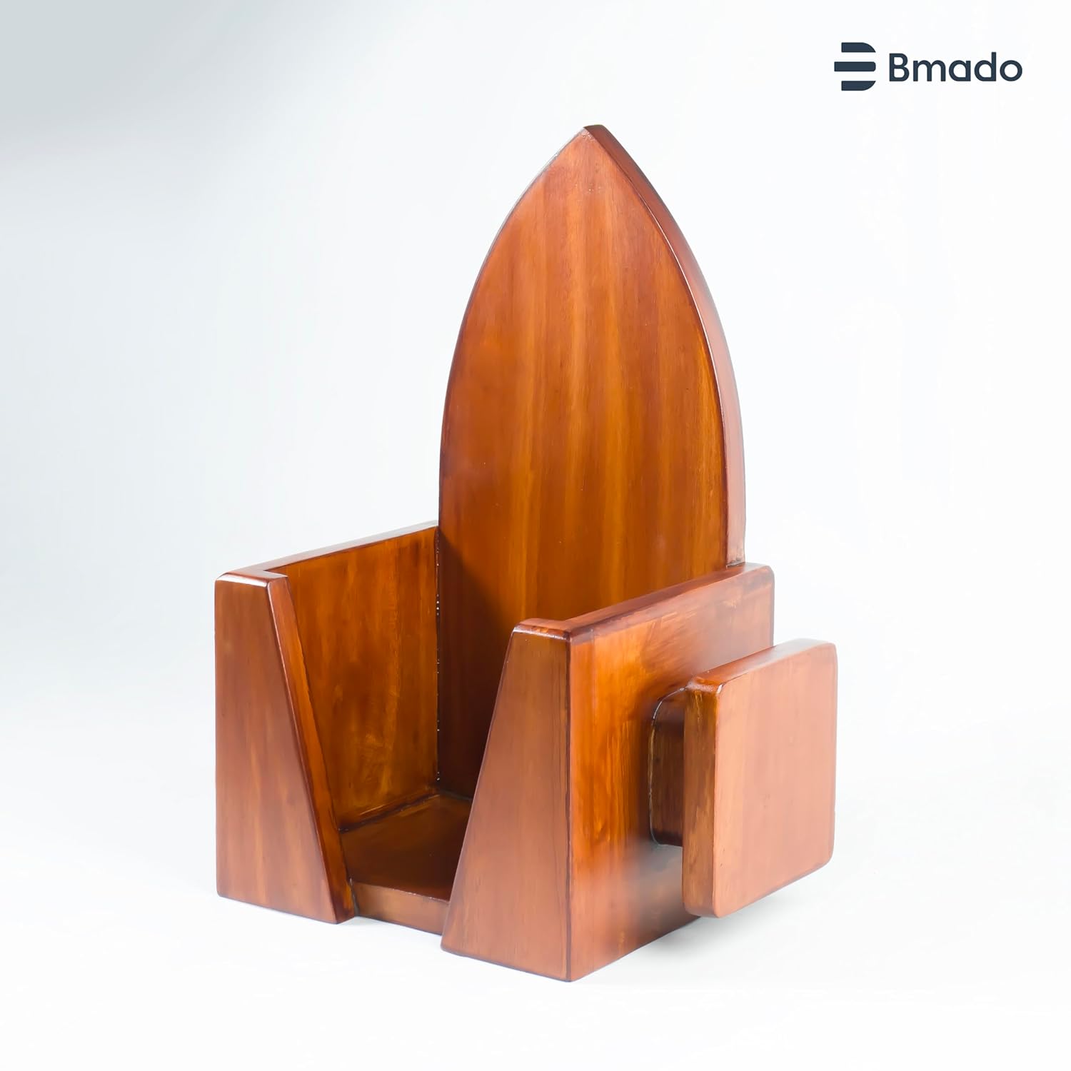 Premium Multi-Purpose Polished Wooden Iron Press Holder | Durable Wooden | Wall-Mounted Iron Stand with Cable Organizer | Durable Wooden Holder for Laundry Room