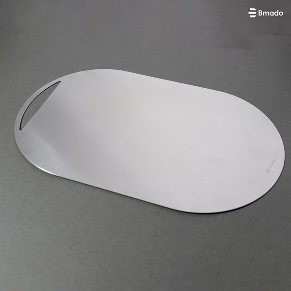 Heavy Duty Stainless Steel Chopping Board | Oval Shape (42 cm x 25 cm) | Rust-Resistant & Dishwasher Safe Cutting Board for Kitchen | Ideal for Vegetables, Fruits & Meat | (650g)