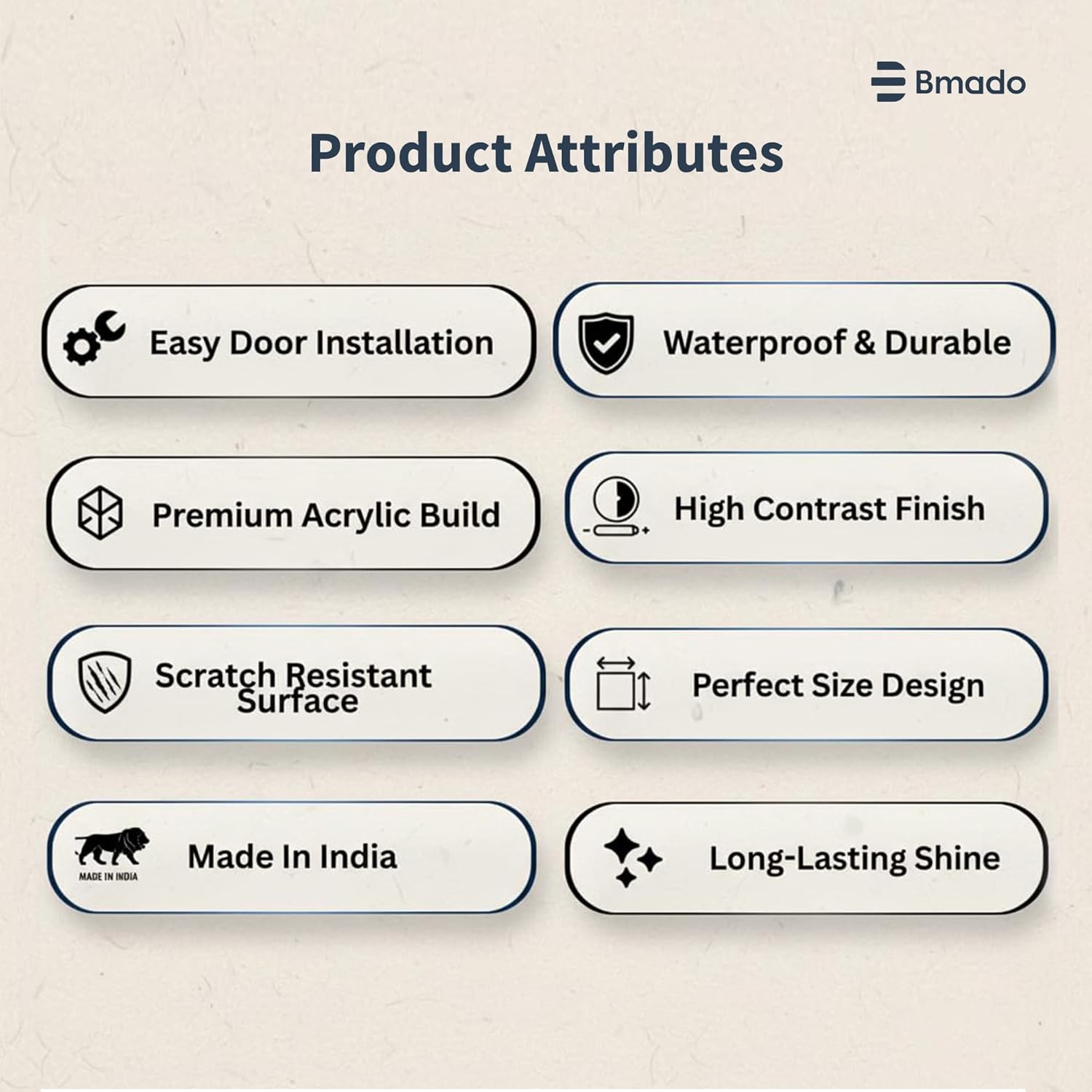 Push Pull Door Sign | 5.9 Inch Acrylic Gold Black Sticker Set | Self-Adhesive Signage for Glass & Wooden Doors | Office, Shop, Cafe, Hotel & Business Entry