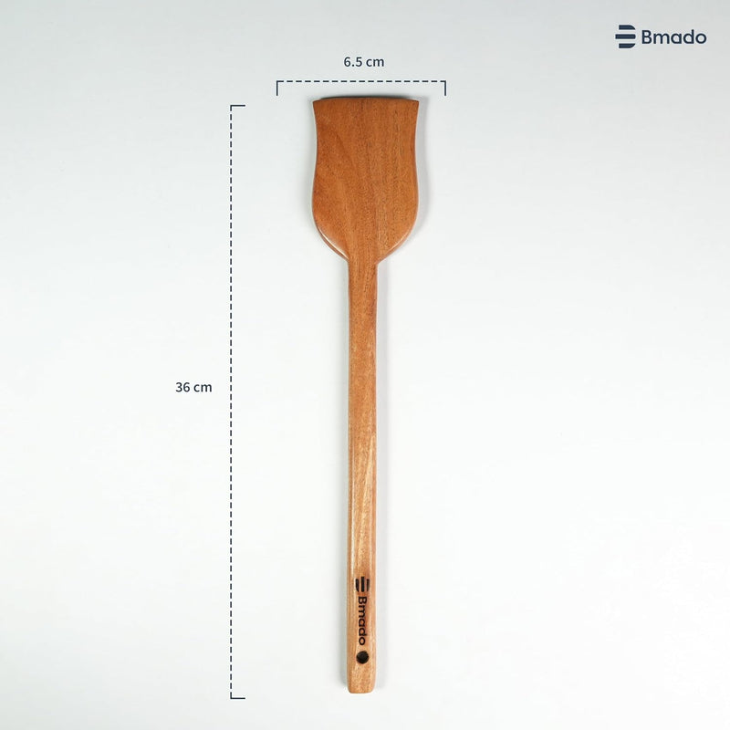 Bmado Wooden Kitchen Tool Set of 5 | Compact Flip, Spatula, Ladle & Cooking Utensils for Dosa, Roti, Chapati & Everyday Cooking | Naturally Non-Stick | No Harmful Polish | Handmade Wooden Tools