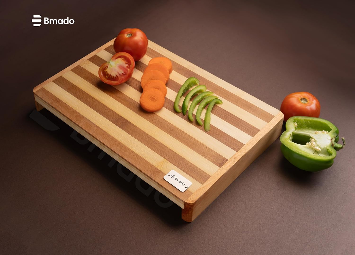 Premium Bamboo Cutting Board Eco-Friendly, Durable & Knife-Friendly Wooden Chopping Board for Vegetables, Meat & Fruits | Ideal for Kitchen Use (Medium)