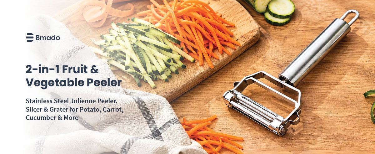 Bmado 2-in-1 Fruit & Vegetable Peeler with Julienne Slicer