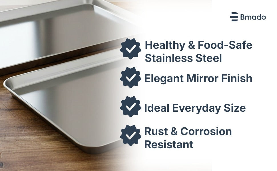 Stainless Steel Serving Tray for Snacks Tea Cakes Kitchen and Restaurant Use