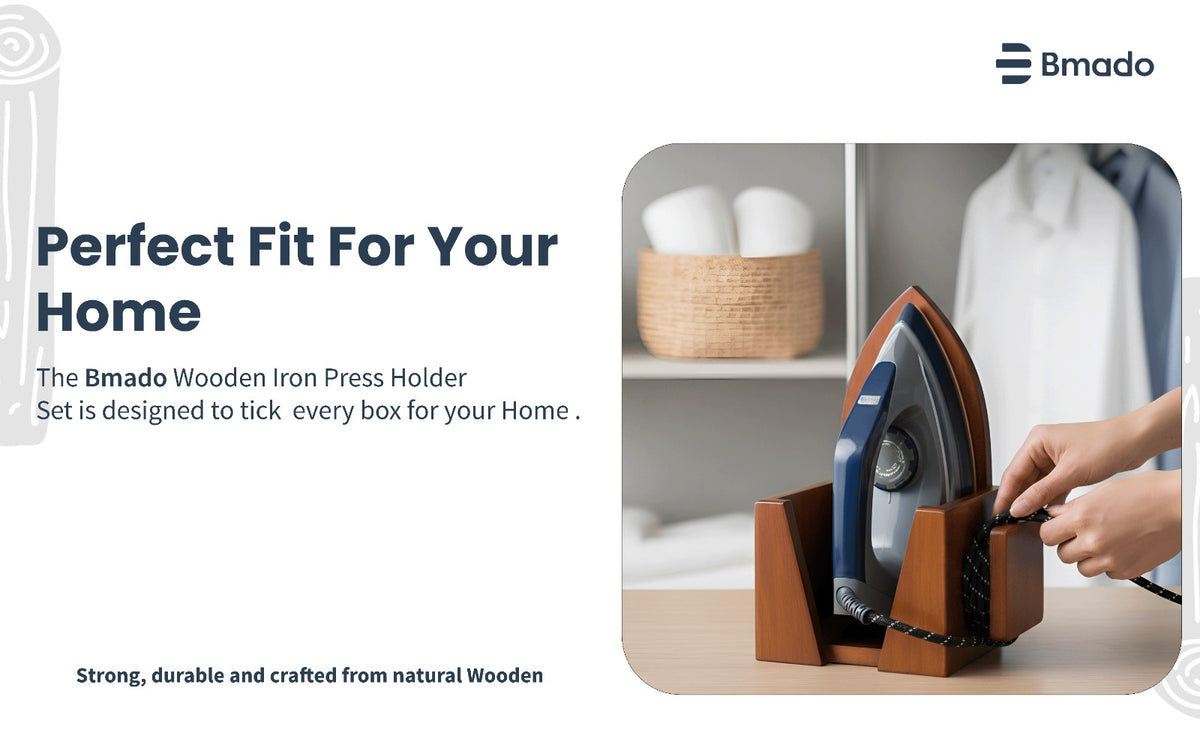 Wooden Iron Press Holder Wall Mounted Storage Stand