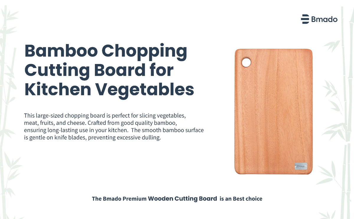 Bamboo Chopping Cutting Board for Vegetables Meat Fruits Cheese and Kitchen Preparation