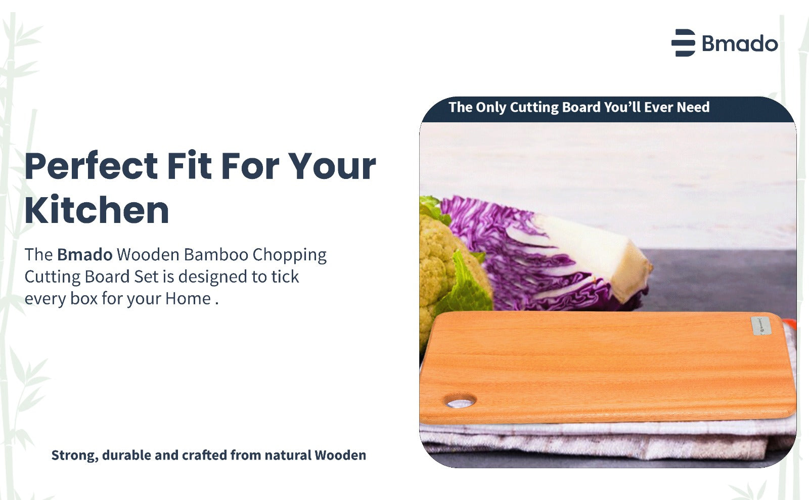 Bamboo Chopping Cutting Board for Vegetables Meat Fruits Cheese and Kitchen Preparation