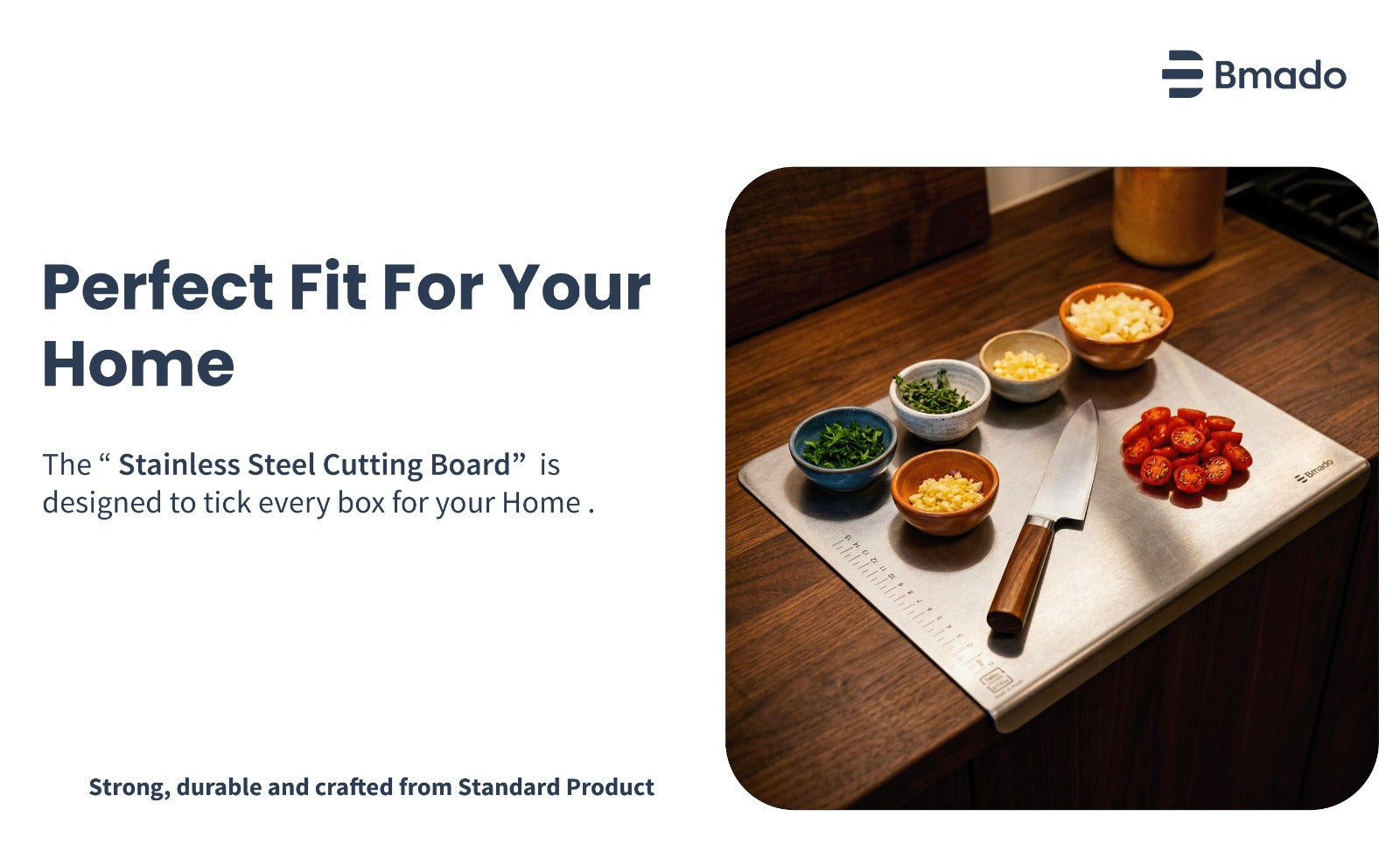 Stainless Steel Cutting Board Heavy Duty Kitchen Chopping Board Safe