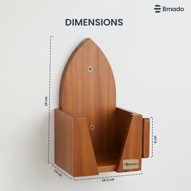 Wooden Iron Press Holder Wall Mounted Storage Stand