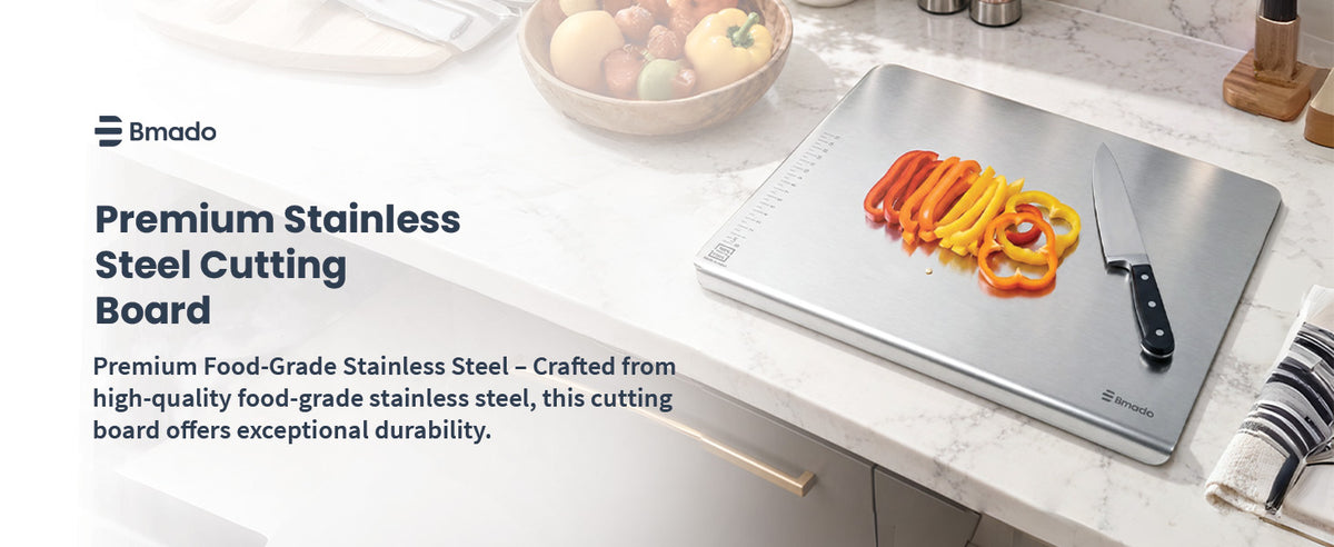 Bmado Stainless Steel Chopping & Cutting Board for Kitchen