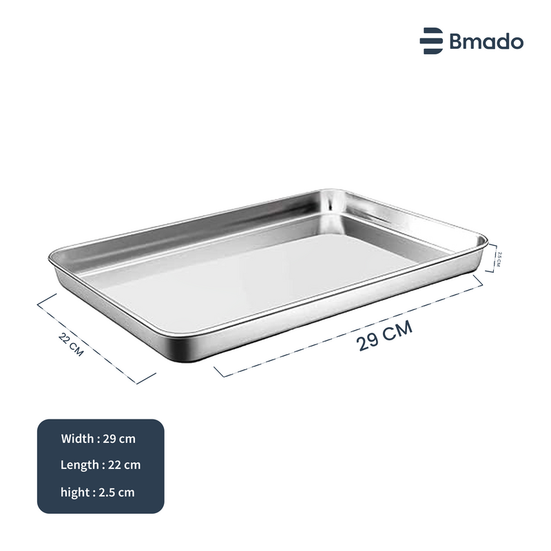 Stainless Steel Serving Tray for Snacks Tea Cakes Kitchen and Restaurant Use